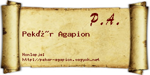 Pekár Agapion névjegykártya
